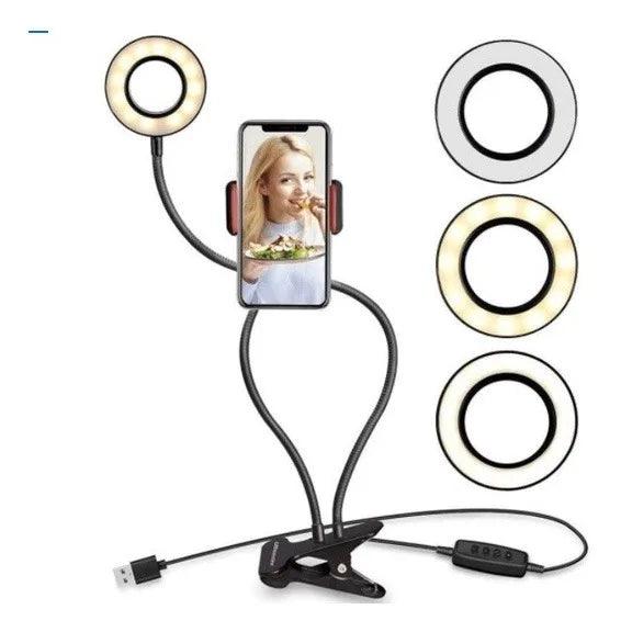 Suporte Para Celular Flexível com LED Regulável - GlowFlex Pro