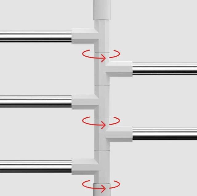 Suporte Giratório de Toalhas em Alumínio com 5 Barras
