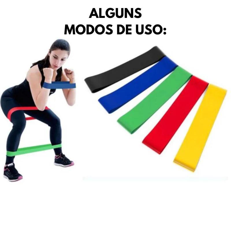 Kit com 5 Mini Faixas Elásticas para Treino e Mobilidade - FlexBands 5X