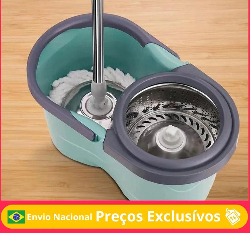 Mop Giratório 360° com Balde Inox 12L