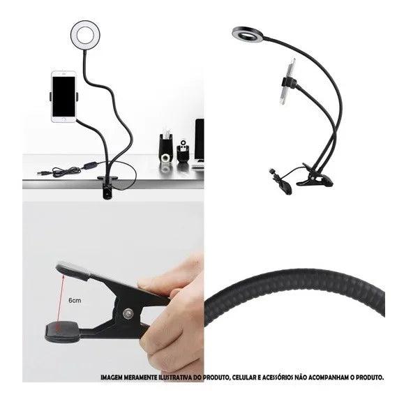 Suporte Para Celular Flexível com LED Regulável - GlowFlex Pro