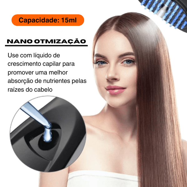 Escova Massageadora Anti-Queda com LED e Vaporização - HairGlow Pro