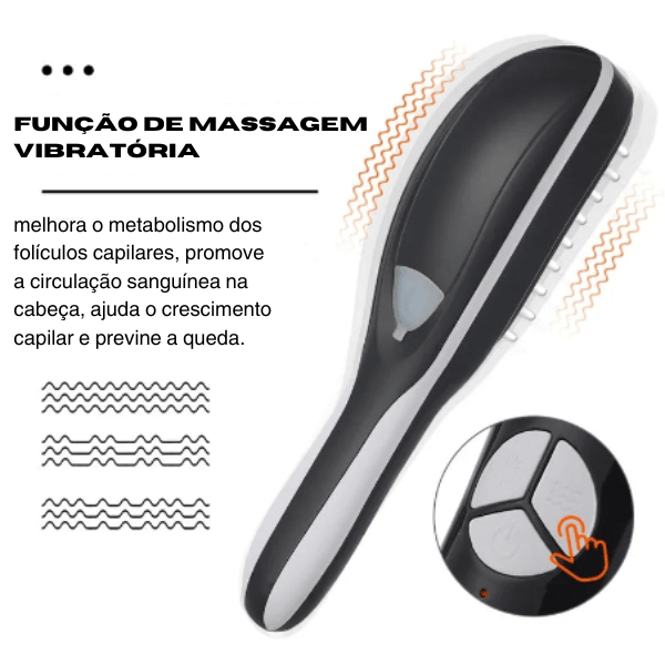 Escova Massageadora Anti-Queda com LED e Vaporização - HairGlow Pro