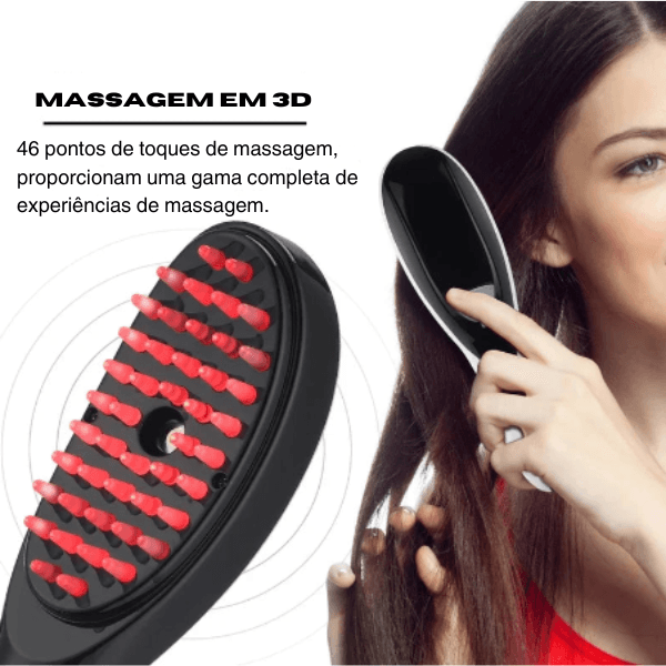 Escova Massageadora Anti-Queda com LED e Vaporização - HairGlow Pro