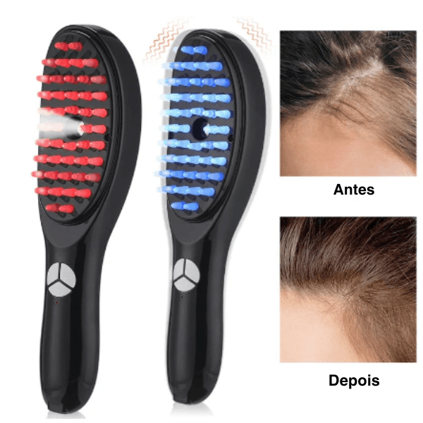 Escova Massageadora Anti-Queda com LED e Vaporização - HairGlow Pro