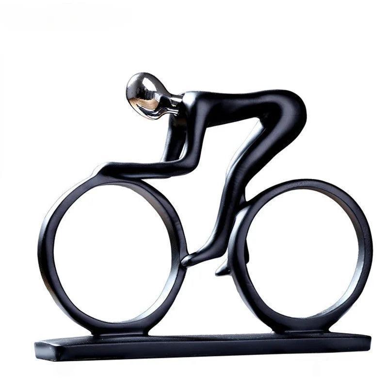 Escultura Ciclista Abstrato – Decoração Moderna em Resina