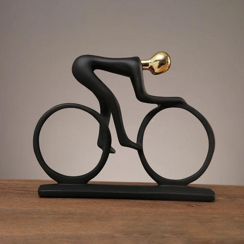 Escultura Ciclista Abstrato – Decoração Moderna em Resina