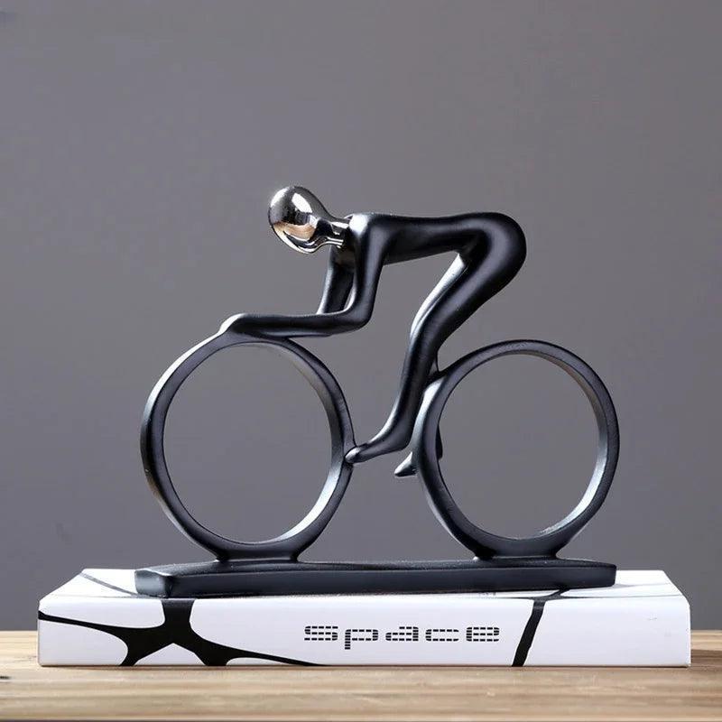 Escultura Ciclista Abstrato – Decoração Moderna em Resina