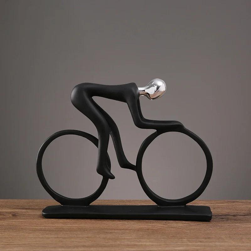 Escultura Ciclista Abstrato – Decoração Moderna em Resina