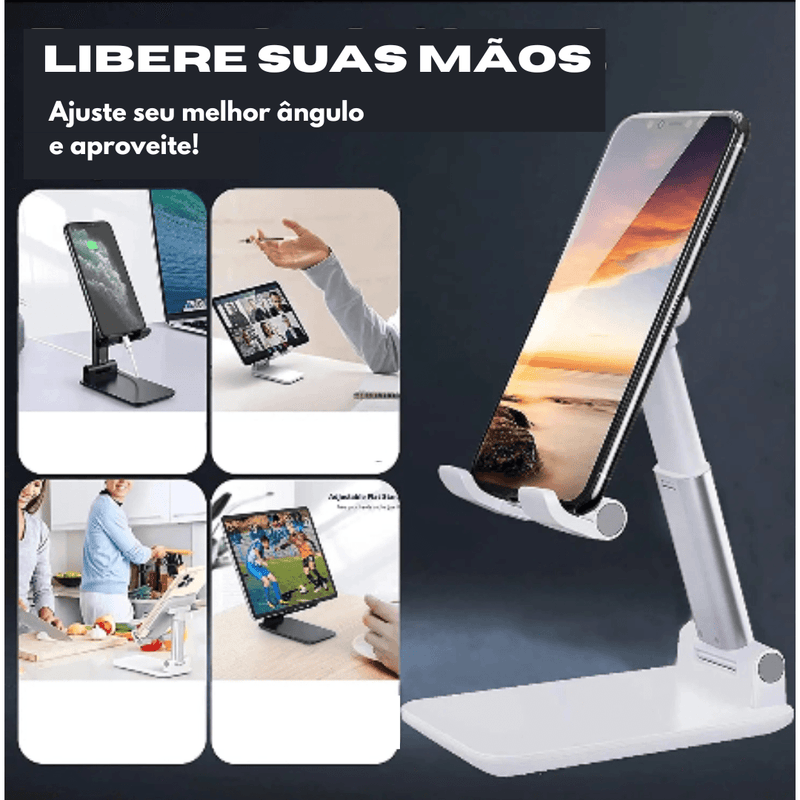 Suporte Dobrável Portátil para Celular e Tablet Ajustável - FlexStand Pro